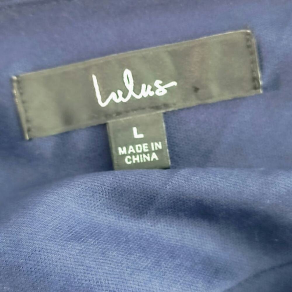 Lulus Convincing Grace Navy Blue Flutter Sleeve Wrap Maxi Dress Women's L - Picture 2 of 14